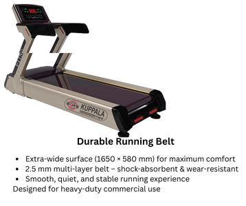 KB-X6 Commercial Treadmill  4.0–8.0 HP | 20° Incline | 210 Kg Load Capacity | Kuppala Fitness
