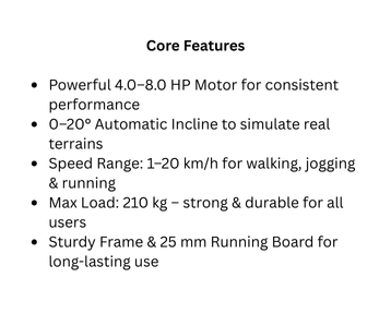 KB-X6 Commercial Treadmill  4.0–8.0 HP | 20° Incline | 210 Kg Load Capacity | Kuppala Fitness