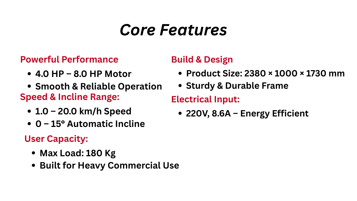 KB-X8 Premium Commercial Treadmill