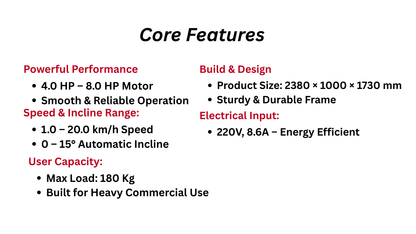 KB-X8 Premium Commercial Treadmill